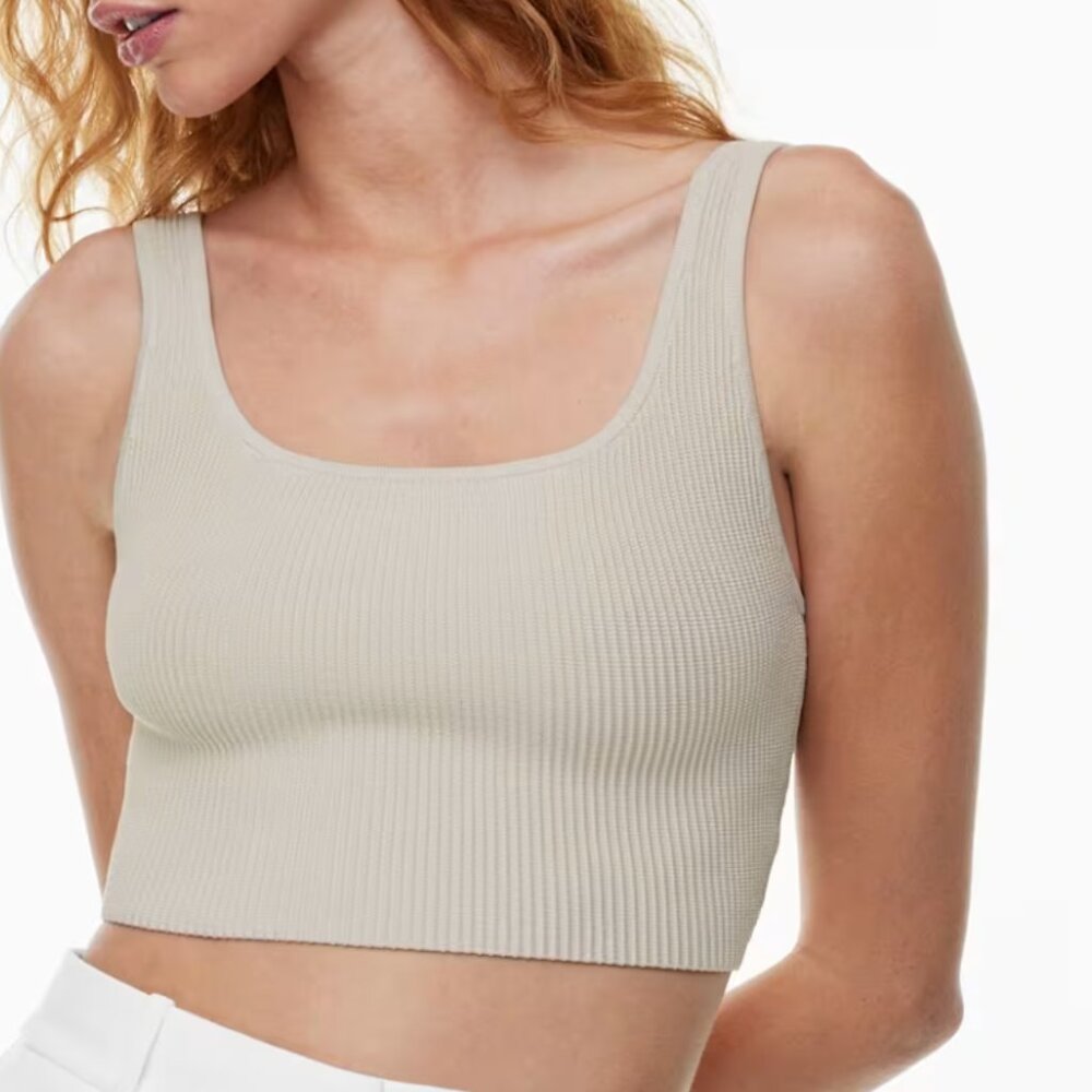 Aritzia Babaton Sculpt Knitt Squareneck Cropped Tank